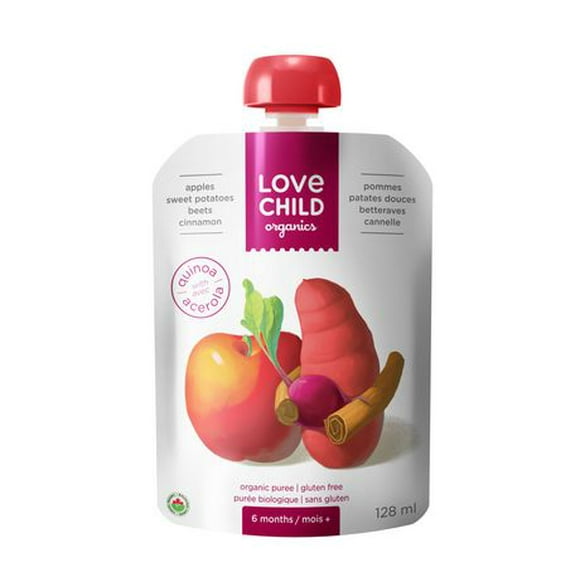 Love Child Organics Apples, Sweet Potatoes, Beets & Cinnamon Pouch, 128 mL