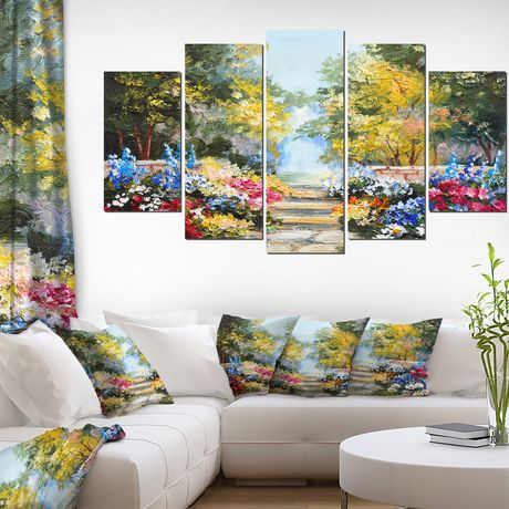 Design Art Summer Forest with Flowers Canvas Print | Walmart Canada
