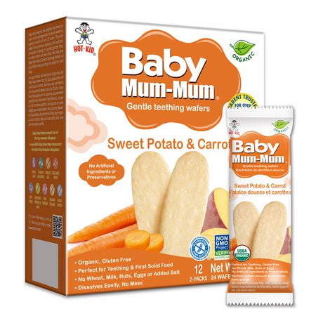 Baby Mum-Mum Organic Sweet Potato and Carrot Rice, 24 Rusks, 50 g