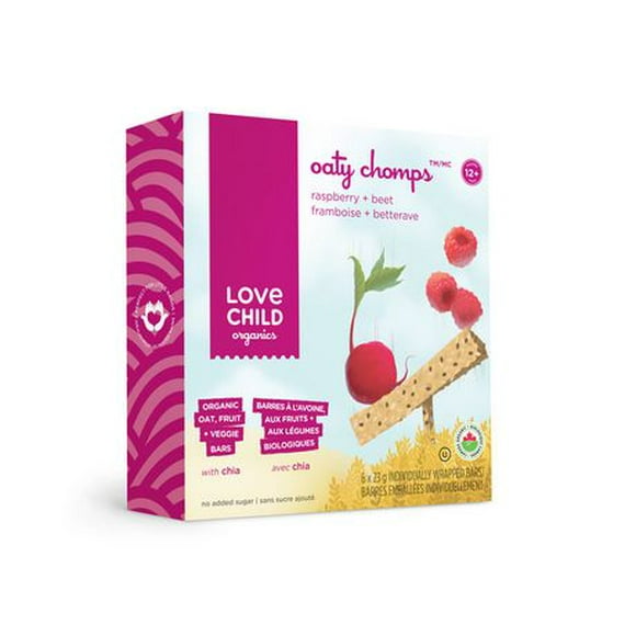 Love Child Organics Raspberry & Beet Oaty Chomps, 6 x 23 g