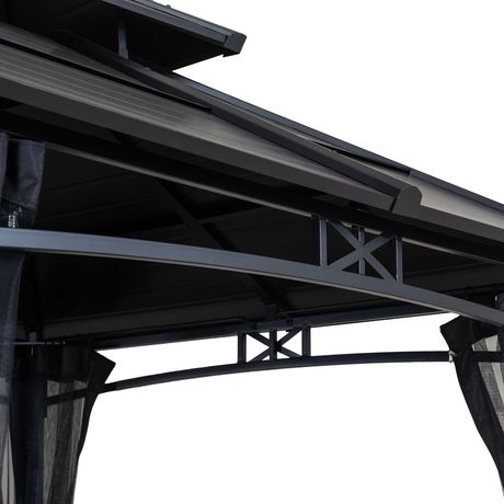 Hometrends 8 ft. x 8 ft. Hardtop Gazebo With Netting | Walmart Canada