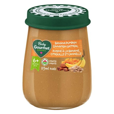 Baby Gourmet Organic Jar Banana Pumpkin Cinnamon Oatmeal, Purée - 113 ml