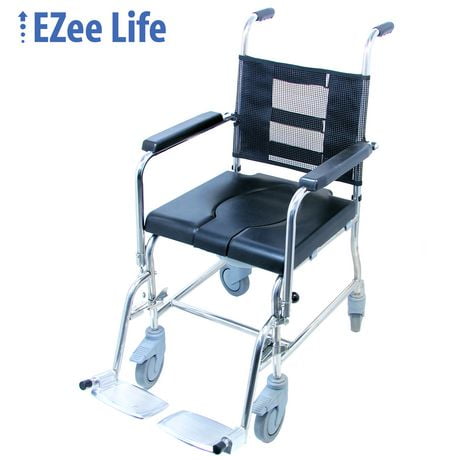 Ezee Life Portable Rehab Commode with Padded Full 17" Seat