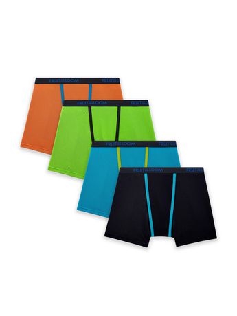 Fruit of the Loom Boys Breathable Micro Mesh Boxer Brief, 4-Pack