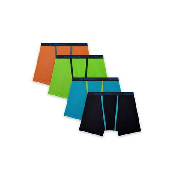 Fruit of the Loom Boys Breathable Micro Mesh Boxer Brief, 4-Pack, Sizes S-L