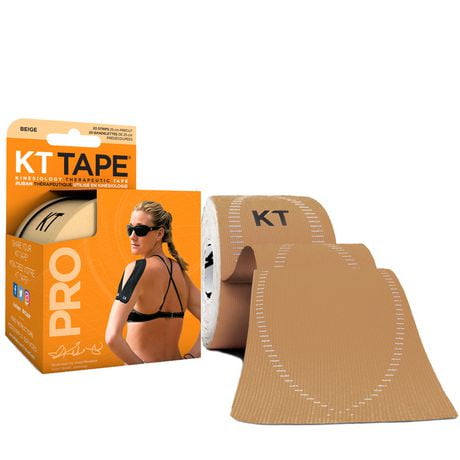 Ruban thératpeutique de sport Pro de KT TAPE pour kinésiologie en beige 20 bandettes