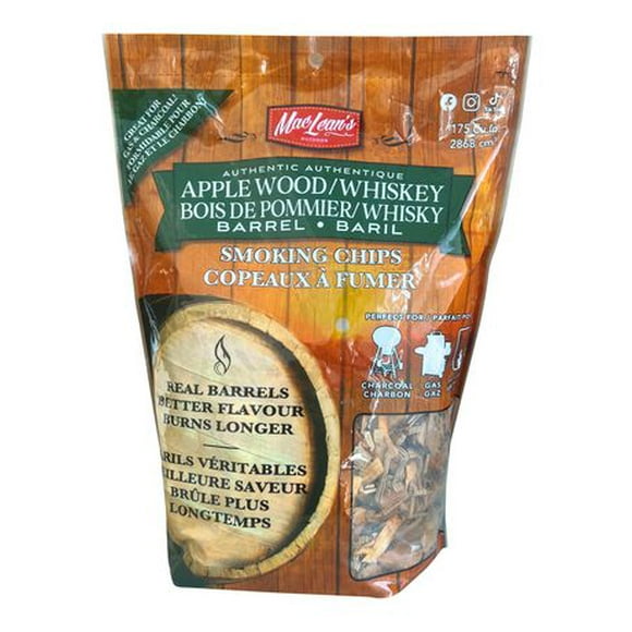 MacLean's Applewood/Whiskey BBQ Smoking Chips, 175 Cubic Inch Bag