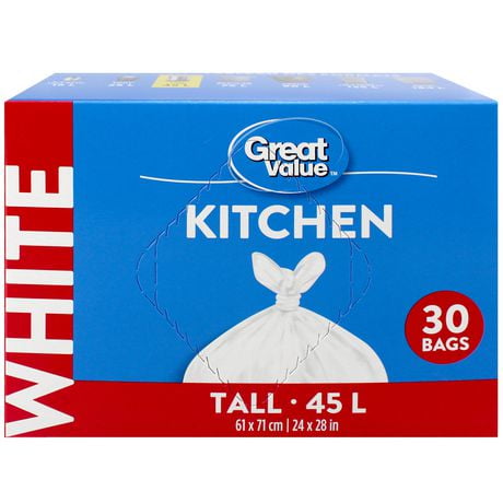Great Value Tall Kitchen Garbage Bags, 61 x 71 cm