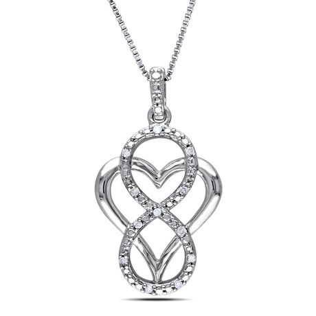 Miabella Diamond Accent Sterling Silver Infinity Heart Pendant ...