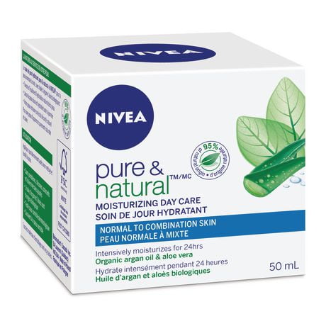 Nivea Pure & Natural Moisturizing Organic Argan Oil & Aloe Vera Day ...