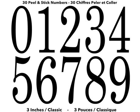 PRO-DF Classic self-adhesive 3'' numbers kit | Walmart Canada