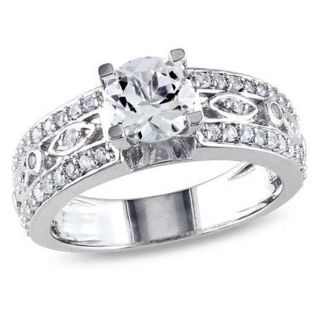Miabella 1.88 Carat T.G.W. Created White Sapphire Engagement Ring in Sterling Silver