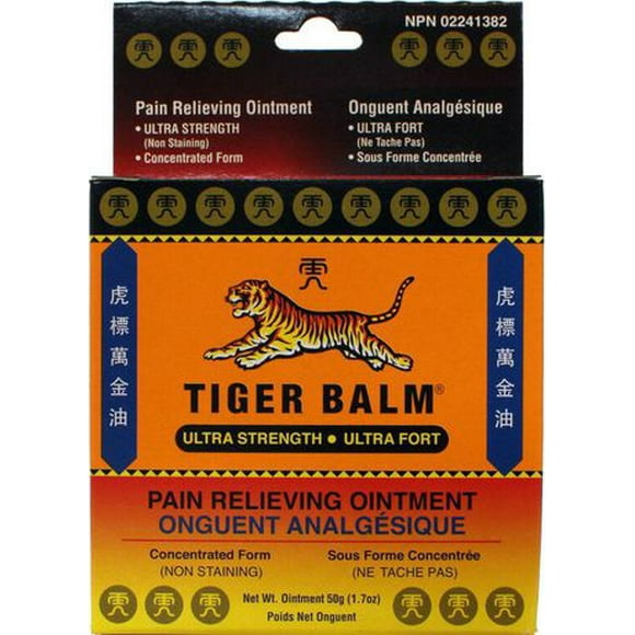 Tiger Balm Pain Relieving Ointement , Ultra Strength, 50 g, Superior relief for joint and Muscle strains.