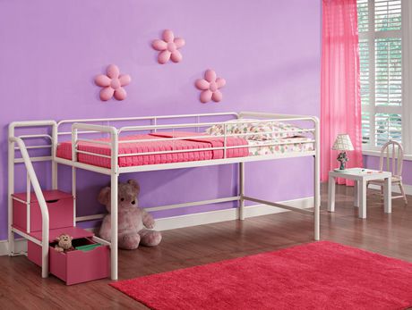 Dhp Junior Twin Loft Bed With Storage, Jr Loft Bunk Beds With Stairs