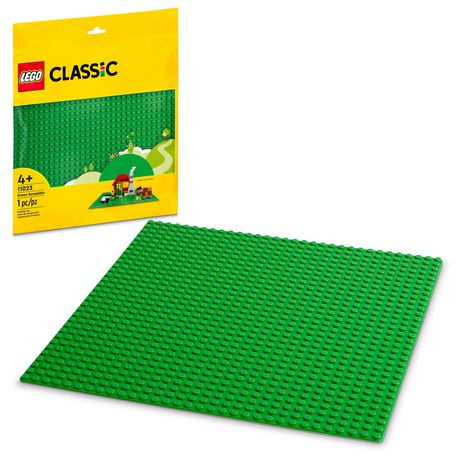 LEGO Classic Green Baseplate 11023 Creative Toy, Essential Back to School Supplies for Kids' LEGO Brick Creations, Foundation for Creative Play and Learning, Includes 1 Pieces, Ages 4+