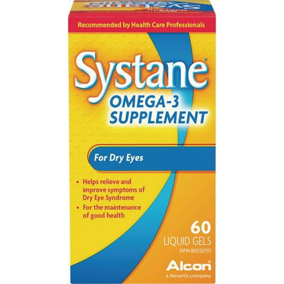 SYSTANE® Omega-3 Supplement, Ocular Vitamin For Dry Eyes, 60 Liquid Gels
