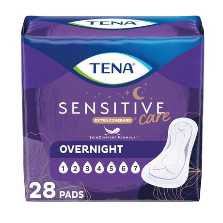 TENA Incontinence Pads for Women, Overnight, 28 Count, 28 Pads