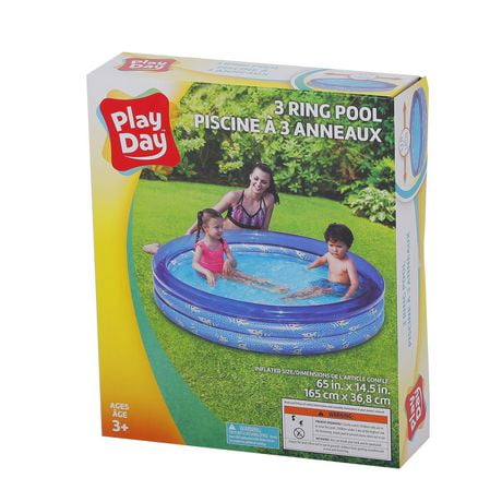 play day 3 ring inflatable pool