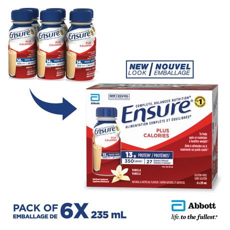 Ensure Plus Calories Meal Replacement Complete Balanced Nutrition Vanilla 6 X 235 Ml Walmart Canada