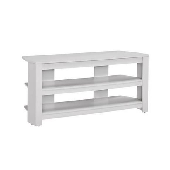 Monarch Specialties Tv Stand, 42 Inch, Console, Media Entertainment Center, Storage Shelves, Living Room, Bedroom, Laminate, White, Contemporary, Modern