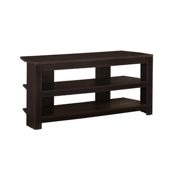 Monarch Specialties Tv Stand, 42 Inch, Console, Media Entertainment Center, Storage Shelves, Living Room, Bedroom, Laminate, Brown, Contemporary, Modern