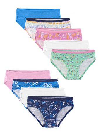 GIRL’S NIP SIZE 6 “FRUIT OF THE LOOM”  9 PACK TAG FREE BRIEFS 100% COTTON 