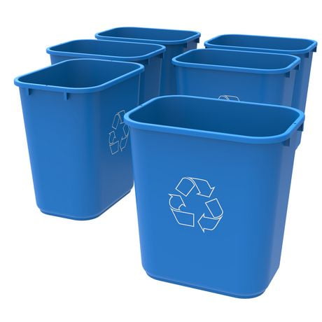 Storex 24 Liter Medium Waste & Recycling Basket - Blue