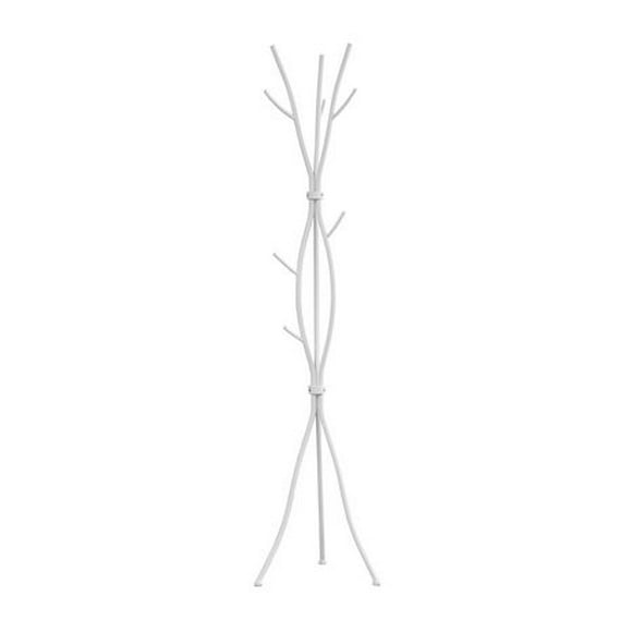 Monarch Specialties Coat Rack, Hall Tree, Free Standing, 11 Hooks, Entryway, 74"h, Bedroom, Metal, White, Contemporary, Modern