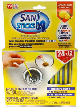 As Seen On TV Sani-Sticks Lemon Fresh Drain Pipe Cleaner | Walmart Canada