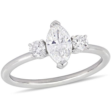 diamond ring marquise engagement stone carat three miabella cut gold