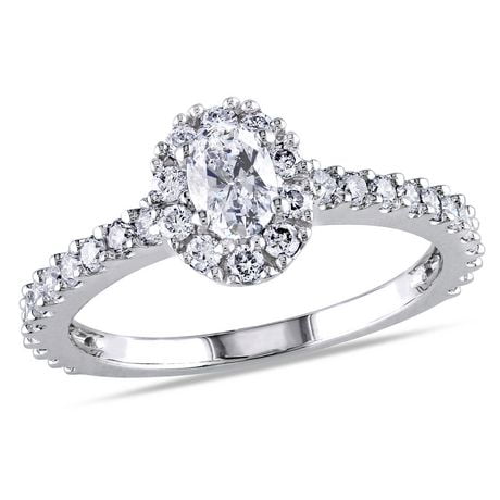 1 Ct Rond Coupe Diamant Solitaire bague de fiançailles 14K or Blanc Finition Taille 7