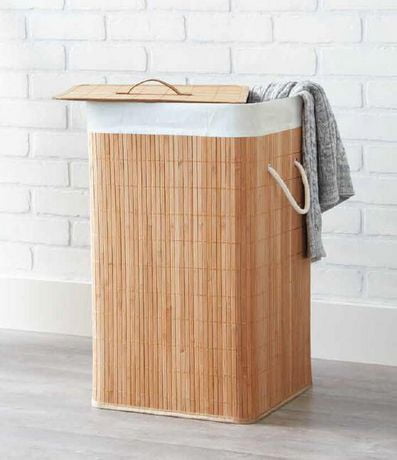 Mainstays Square Bamboo Laundry Hamper Walmart Canada