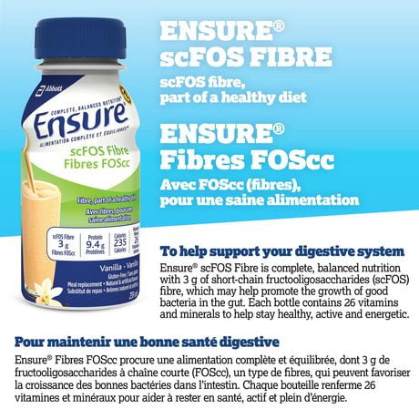 Ensure Fibres Foscc Alimentation Complete Et Equilibree Vanille 6 X 235 Ml Walmart Canada