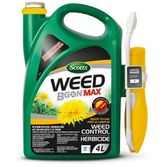 Scotts Weed B Gon MAX Ready-To-Use Weed Control for Lawns with Wand Applicator - 4L