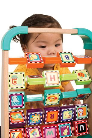 Infantino Llc Infantino Bkids Natural Wood See N' Spin Alphabet Rack ...