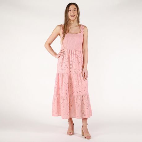 Daily Delight White Lace Smocked Maxi Set main image 1