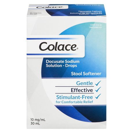 Colace Docusate Sodium Stool Softener Solution Drops, 30 mL (10 mg/mL)