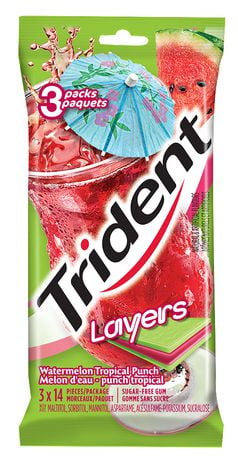 Trident Layers Watermelon Tropical Punch 3PK | Walmart Canada