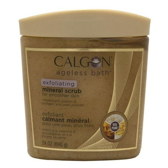Calgon Ageless Bath Exfoliating Mineral Scrub for Smoother Skin, 690 g