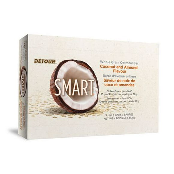 Barre d'avoine entière Smart de Detour à saveur de noix de coco et amandes