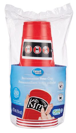 Great Value 16 Oz. Red Party Cup