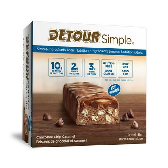 Barres protéiniques Simple de Detour aux brisures de chocolat et caramel