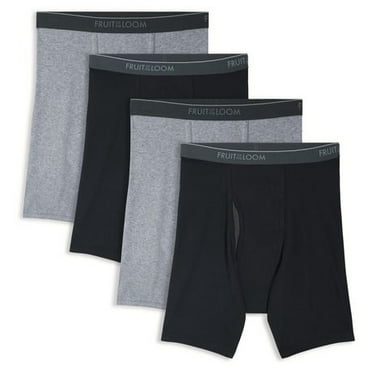Fruit of the Loom Men's CoolZone Black & Grey Boxer Briefs, 4-Pack, Sizes: S-XL