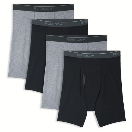 Fruit of the Loom Men's CoolZone Black & Grey Boxer Briefs, 4-Pack, Sizes: S-XL