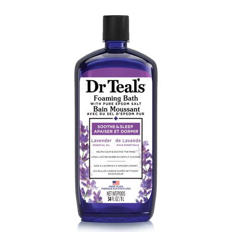 Dr. Teal's Pure Epsom Salt Lavender Foaming Bath, 1000mL
