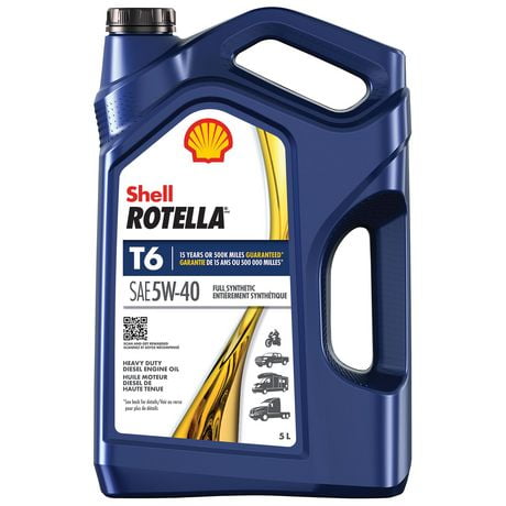 Shell Rotella T6 5W40 pour moteur diesels 5L Rotella T6 5W40 5L