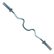 CAP Barbell Olympic EZ Curl Bar – Chrome With Rubber Grips, 2-inch Plate Fit, 200lb Capacity