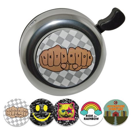 Raskullz Bell with Stickers, Chrome-plated finish