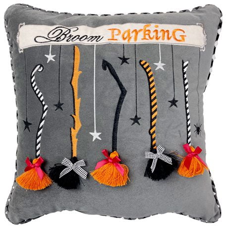 hometrends Halloween Brooms Decorative Pillow