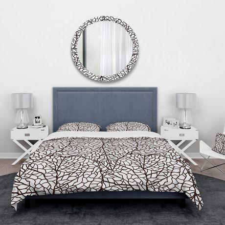 Designart Stylized detail of Leaves Abstract Duvet Cover Set | Walmart ...